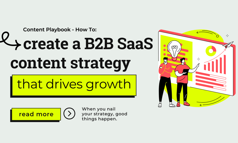 Blog banner for How to create a B2B SaaS content strategy that drives growth.