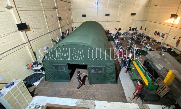 tenda lengkung tni tenda barak dan tenda bantuan benca dari TNI