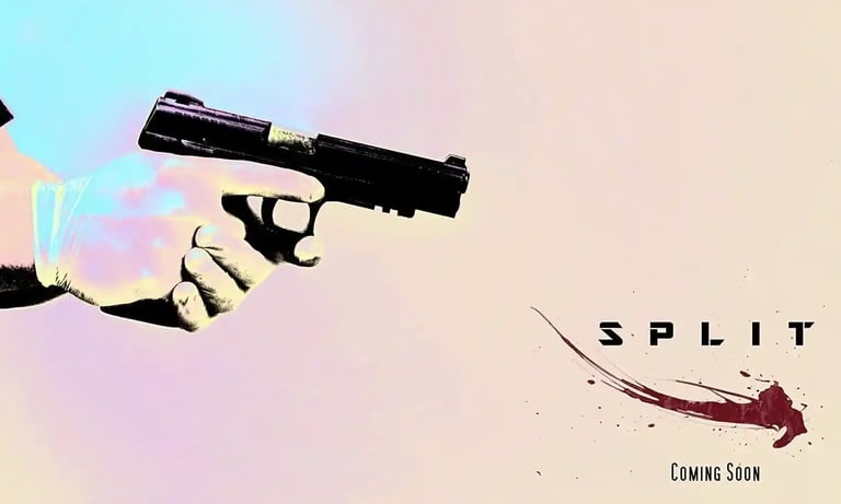 Split Robbie Walsh wallpaper, hand holding a gun 