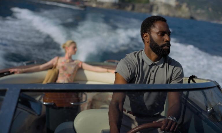 Cast image of Tenet on a boat