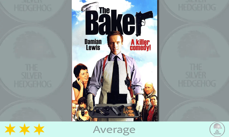 Film poster the baker 3 star average, A man holding a bbq tray