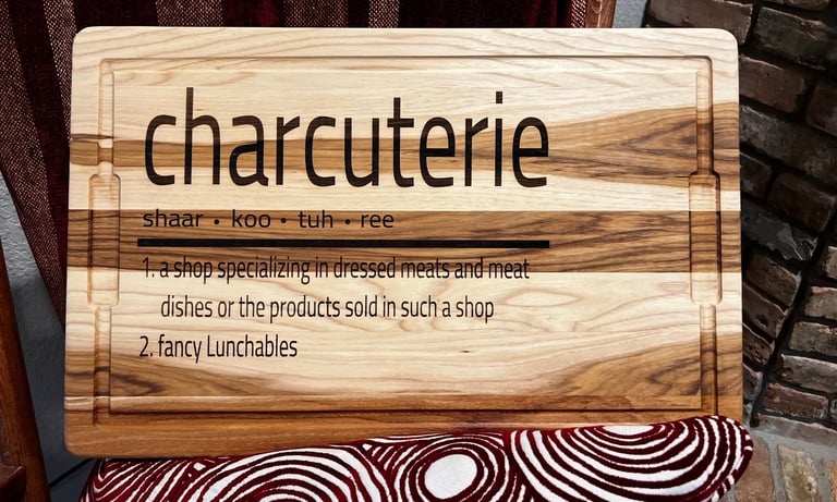 hickory charcuterie engraved