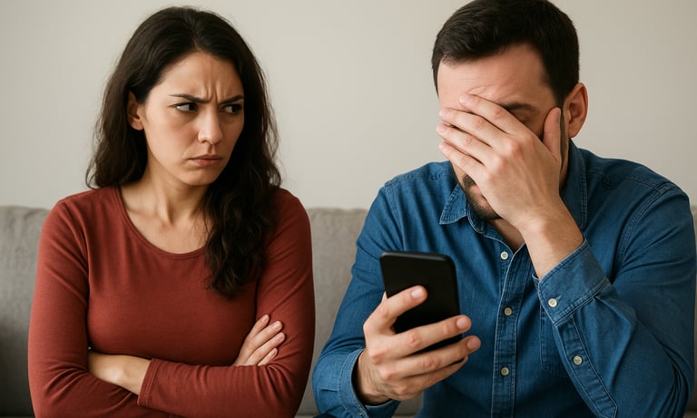 desconfiança no relacionamento por mensagens de WhatsApp