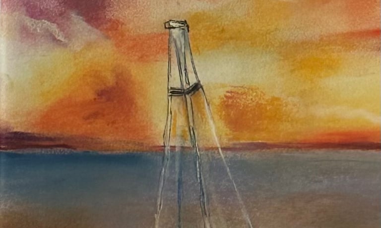 art that showcases mesmerizing hues of the sea and colors of the sky