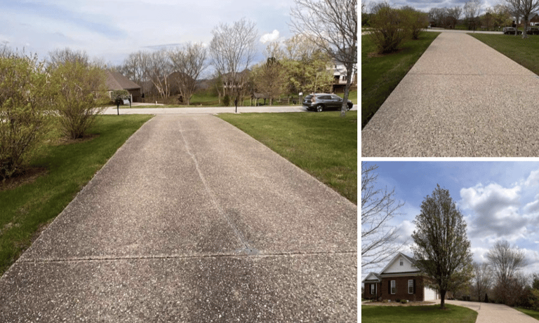 Driveway pressure washed