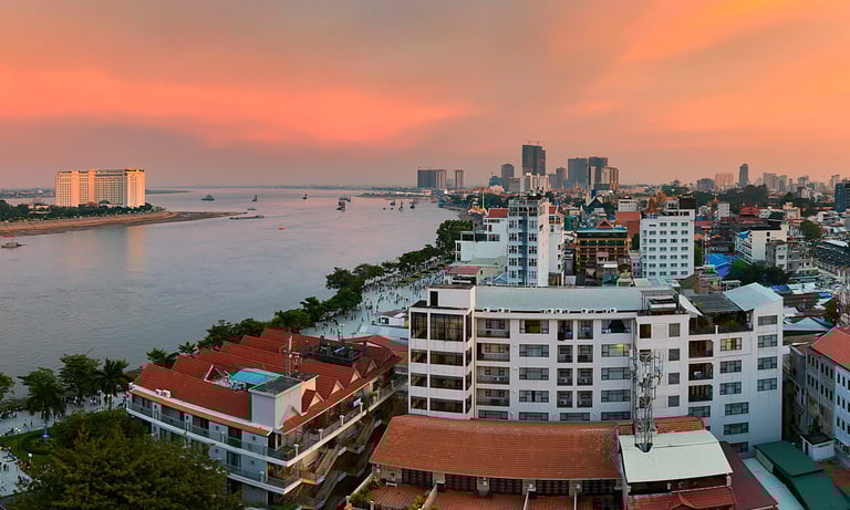 Phnom Penh al atardecer