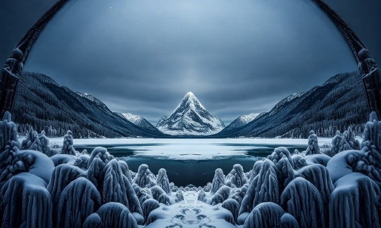 a view of a mountain range with snow covered mountains in the background
