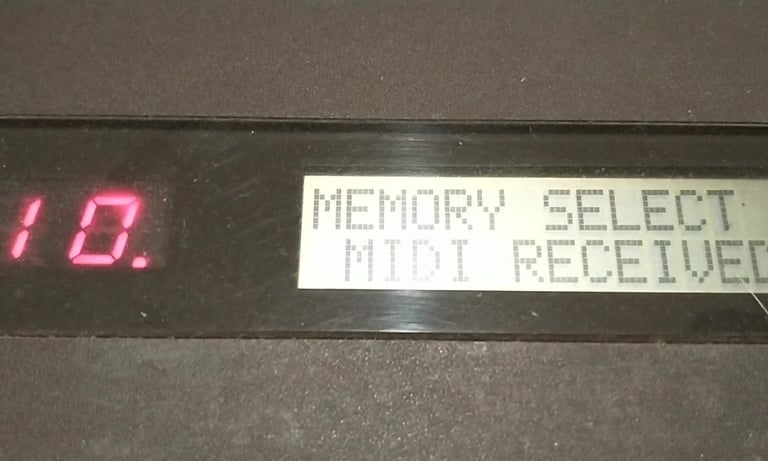DX9 to DX7 Midi Received Message