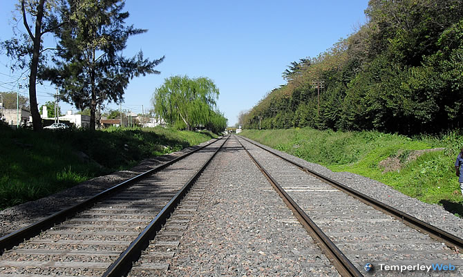Tramo de vías entre las estaciones Hospital Español y Santa Catalina, en el ramal a Haedo