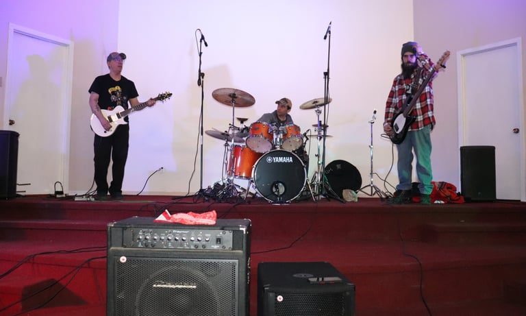 band recording on stage