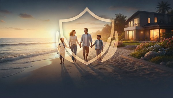a family holding hands and holding hands while walking down a beach