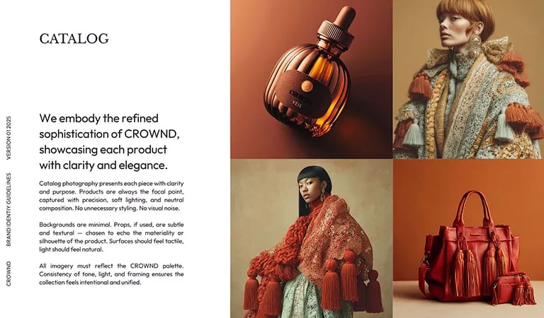 Example of a consistent brand identity direction with product photography