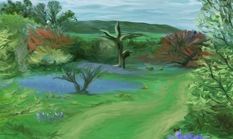 Blue Bonnet Trail with Old Rugged Cross