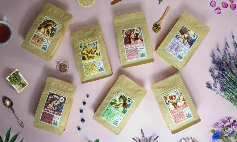 conjunto de infusiones de cáñamo funcionales, herbal tea Sr. Valley Hemp Foods