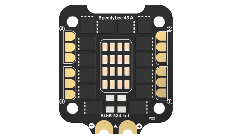 SpeedyBee BLHeli32 45A 128KHz 4-in-1 ESC (V22)