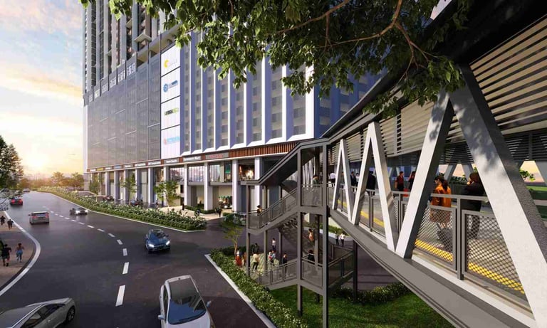 Sky linked bridge facility at walk-to-RTS property in Johor Bahru
