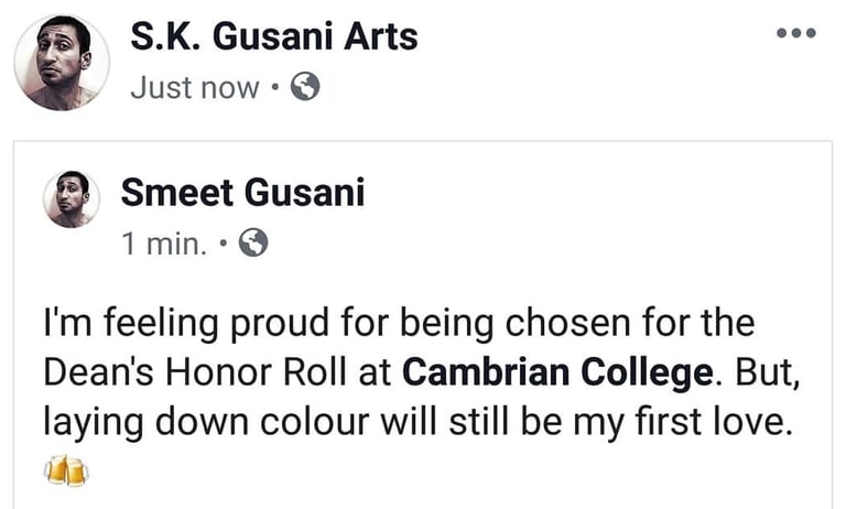 artist smeet k gusani social media post