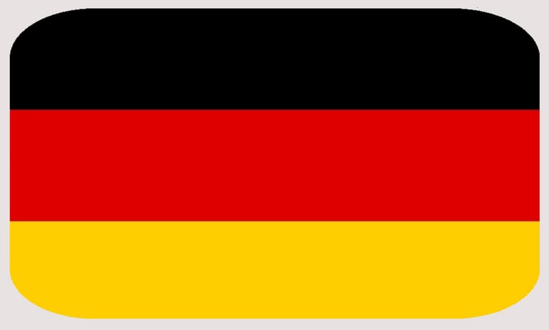 The national flag of Germany featuring three horizontal stripes of black, red, and gold colors.