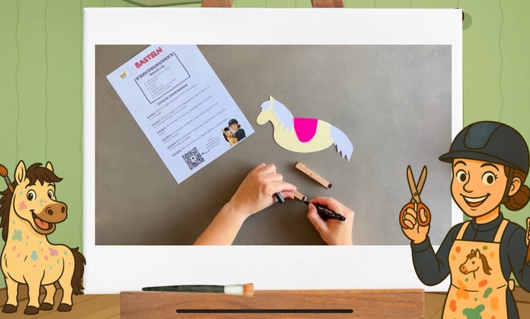 Wäscheklammern bemalen, damit es aussieht wie Hufe