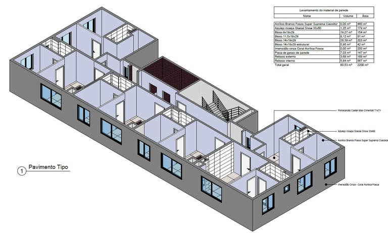 Modelagem BIM de projeto arquitetônico