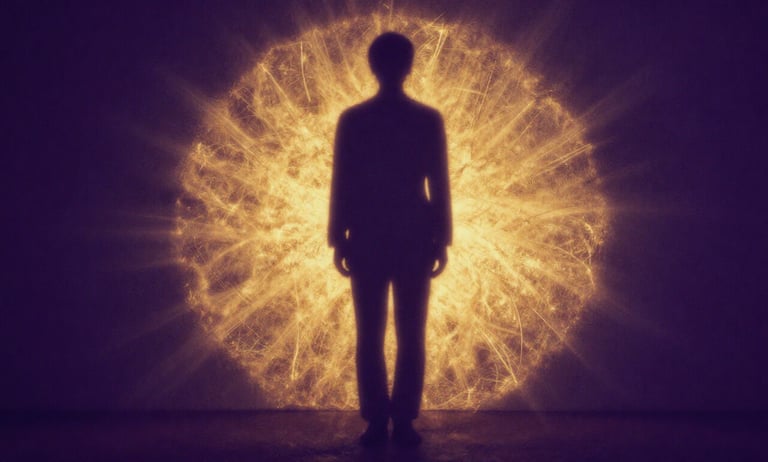 Shadow work integration showing rejected parts transforming into personal power and wholeness