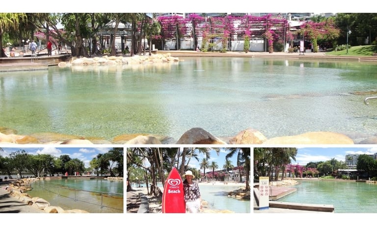 Paisagens da praia urbana de Brisbane