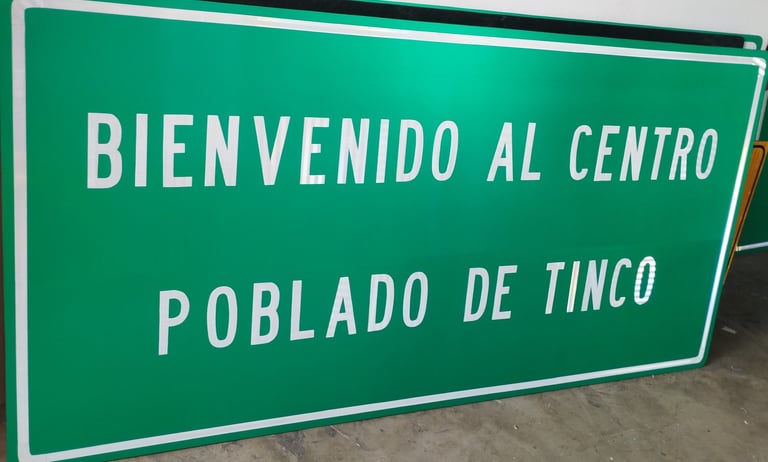 señal en fibra de vidrio