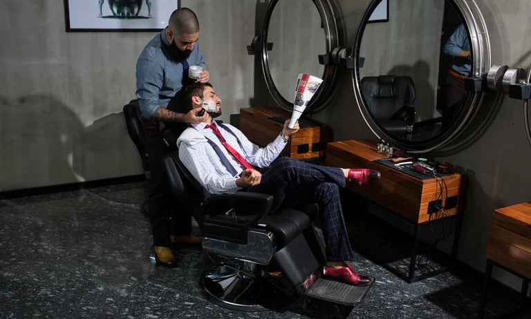 Fotografía de una barbería