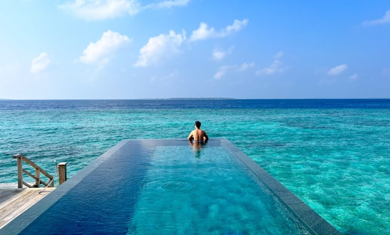 a resort infinity pool at a spa