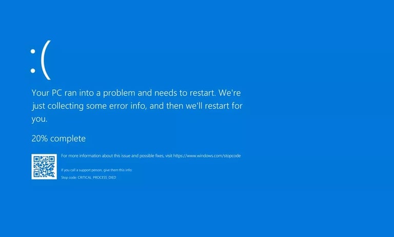 blue screen