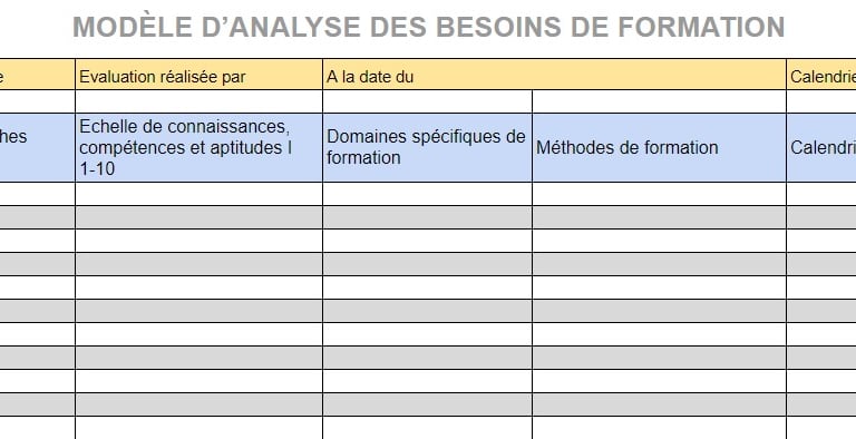 grille d'analyse des besoins de formation