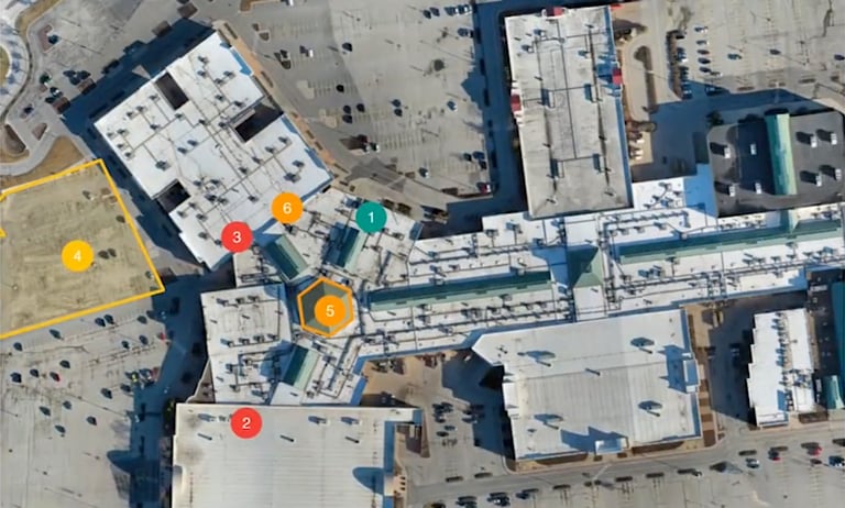 a map of a building with callouts