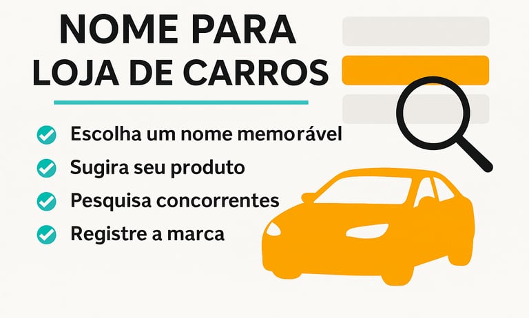 Dicas para escolher nome de revenda de veículos com memorização e registro de marca