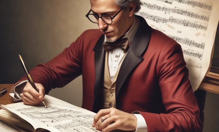 A vibrant stage with musicians passionately performing under colorful lights at a lively music contest.