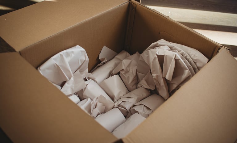 things packed in a storage box