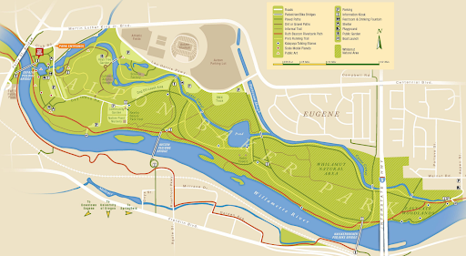 Eugene - Alton Baker Park map of trails & features