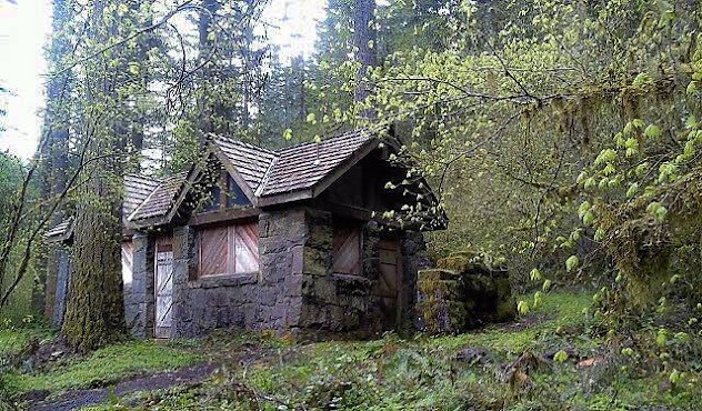 Salem, OR - House of the 7 Dwarfs in the South Falls Day Use woods at Silver Falls Park