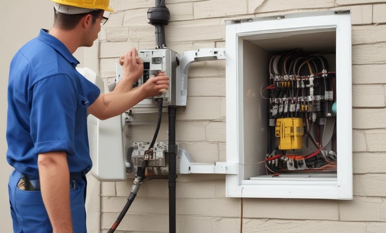 a truck with a clock on it and boxes on the ground