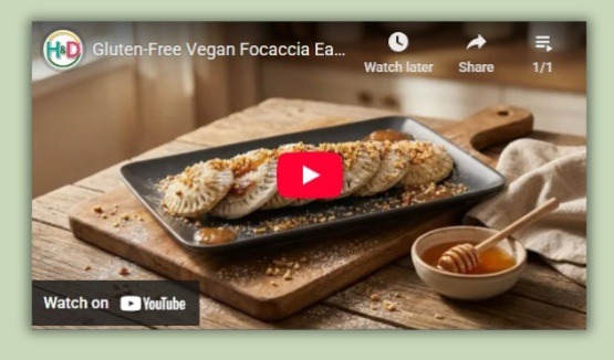 Sweet focaccia gluten-free and vegan