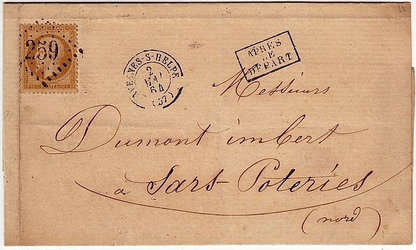 Losange Gros Chiffres 259 et type 15A.