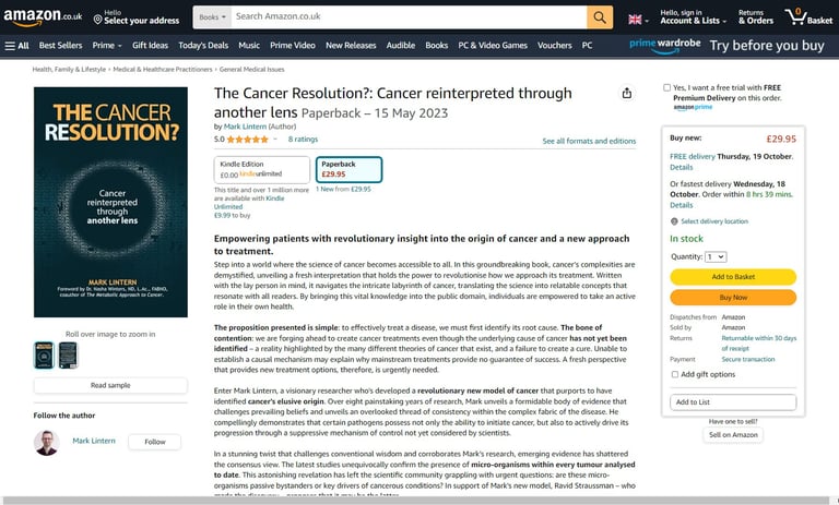The Cancer Resolution on Amazon