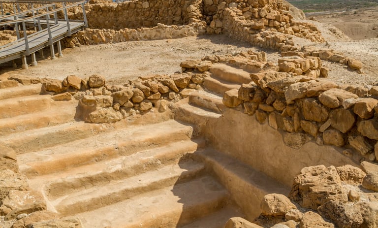 Archaeological dig site at Qumran