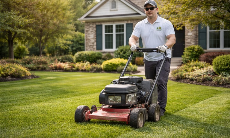 Professional lawn mowing service in Garner NC by D&H Landscaping