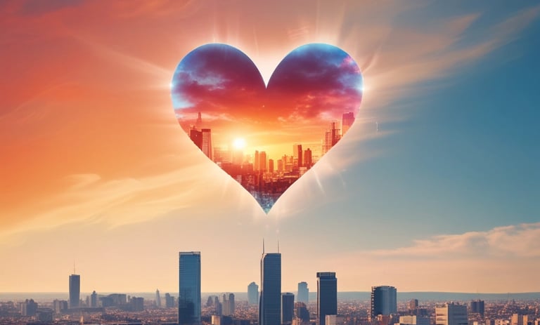A red brick building with several windows and a prominent retro-style neon sign featuring the text '95.9 FM RANCH'. The upper section of the building is highlighted, with a bright blue sky in the background. A partial green tree is visible on the right.