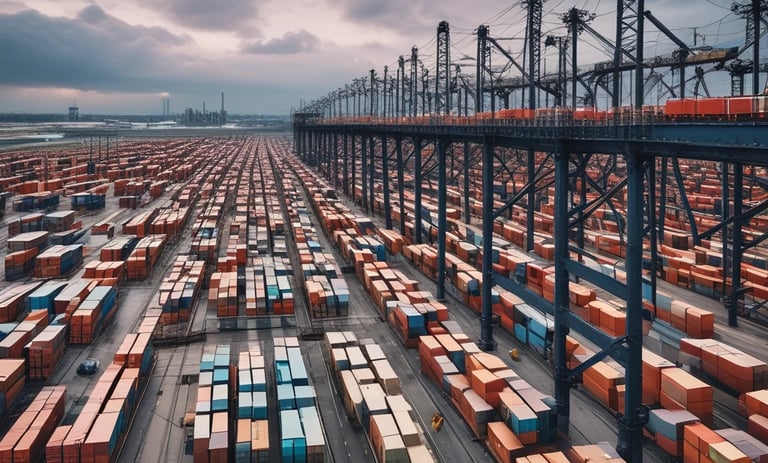 A marketer analyzing customer data on a laptop with colorful graphs and AI icons.