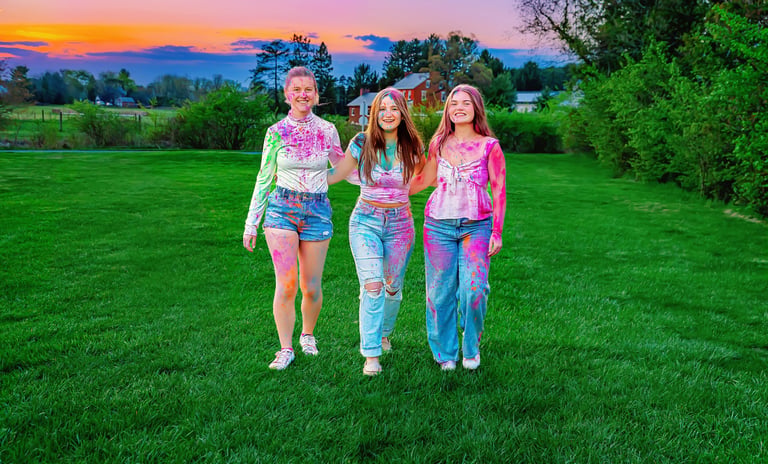 Senior rep team in Lancaster PA. Paint powder senior pictures Lititz PA