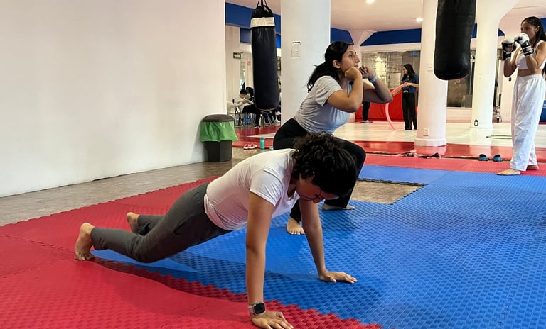 mujeres haciendo entrenamiento funcional en narvarte