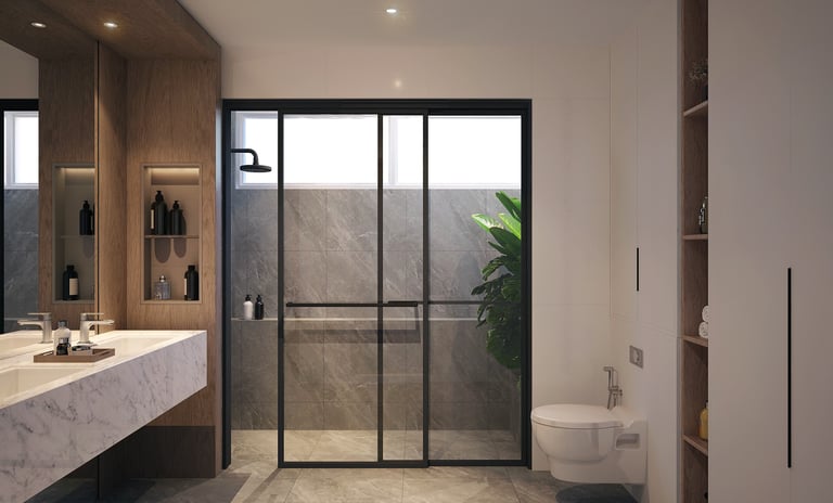 villa avenue bathroom door