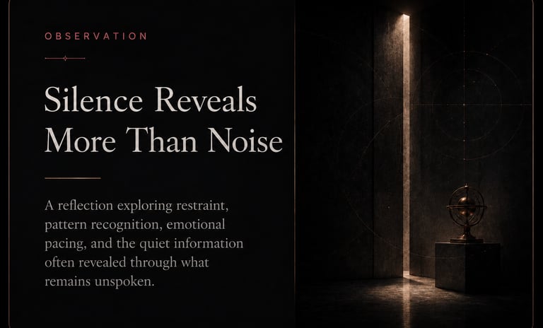SILENCE REVEALS MORE THAN NOISE