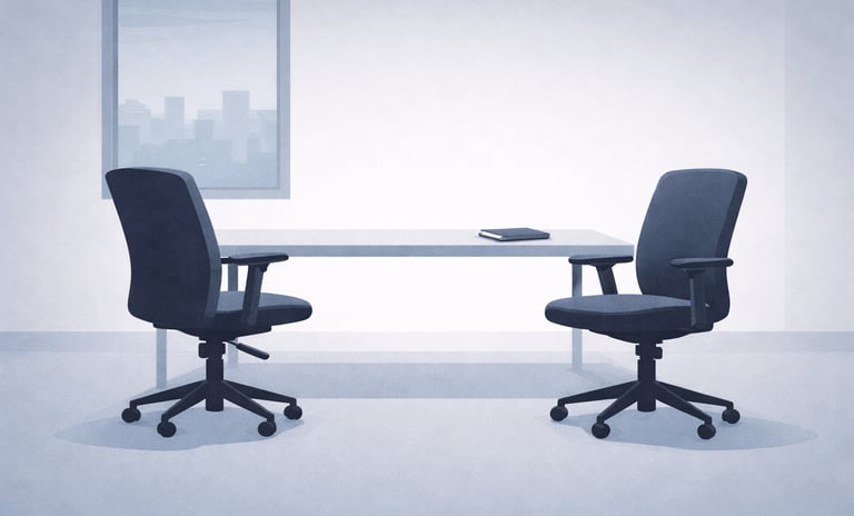 emtpy chairs symbolizing a meeting that did not took place yet